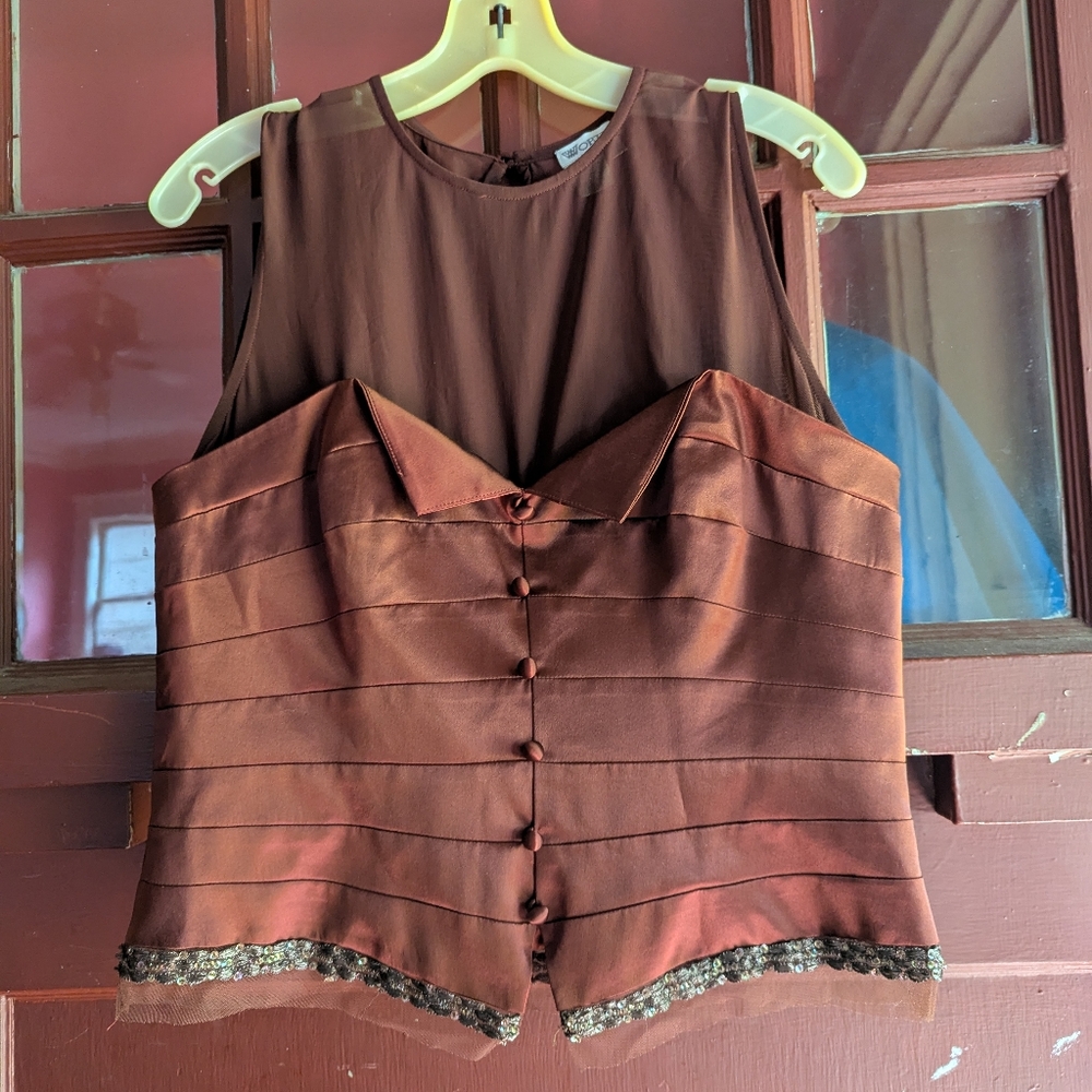 Vintage Worth silk faux bustier